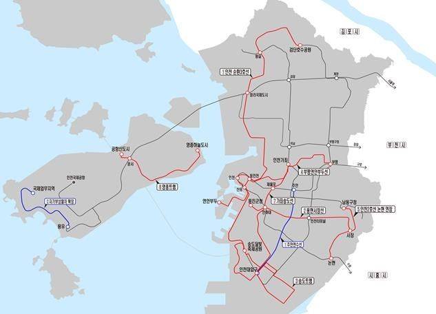 제2차 인천도시철도망 구축 계획안 노선도. 인천시 제공