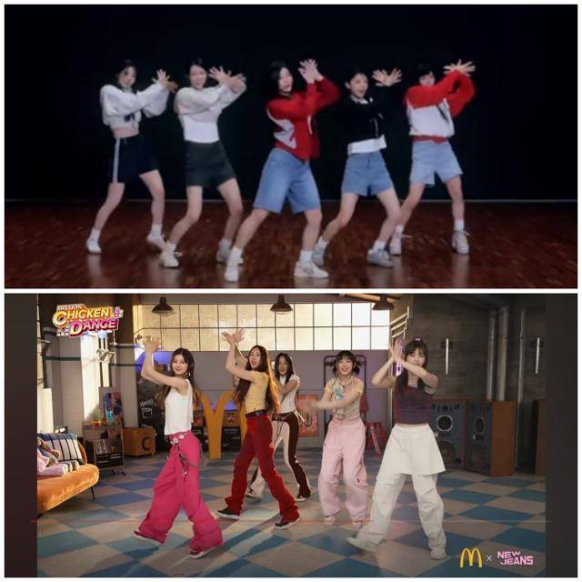 올 초 민희진 전 어도어 대표는 모회사인 하이브 산하 빌리프랩 소속 아일릿(위)의 안무가 자신이 제작한 그룹 뉴진스의 안무를 모방했다고 주장해 논란이 됐다. 유튜브 영상 캡처