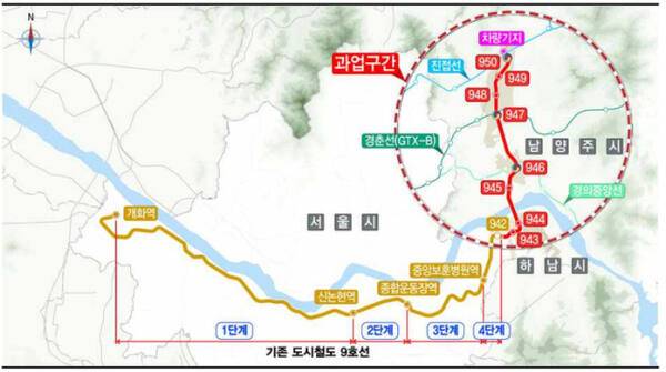 강동하남남양주선 광역철도 기본계획안. 하남시 제공