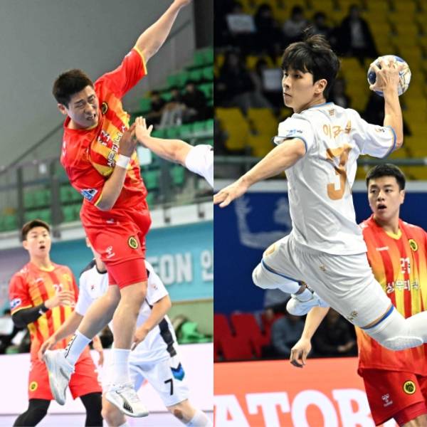 상무피닉스 신재섭(좌측)과 인천도시공사 이요셉(우측). 사진┃KOHA