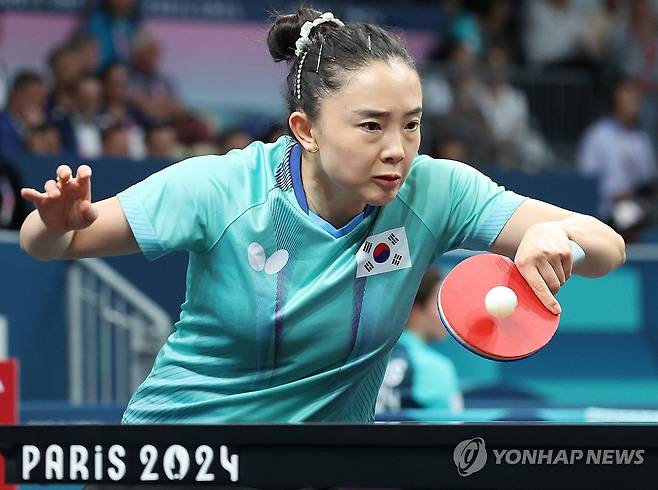 태극마크 달고 파리 올림픽에 출전한 전지희 [연합뉴스 자료 사진]