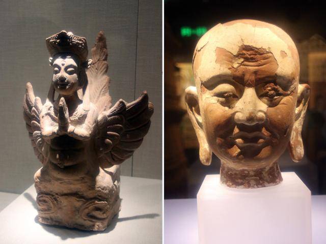 인촨 서하릉박물관의 불교 유물, 가릉빈가와 나한두. ⓒ최종명