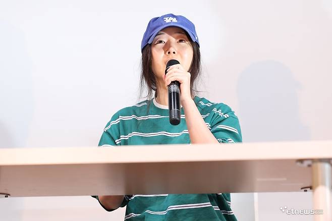 지난 5월 기자간담회 당시 민희진 전 어도어 대표.(사진=이승훈 기자)