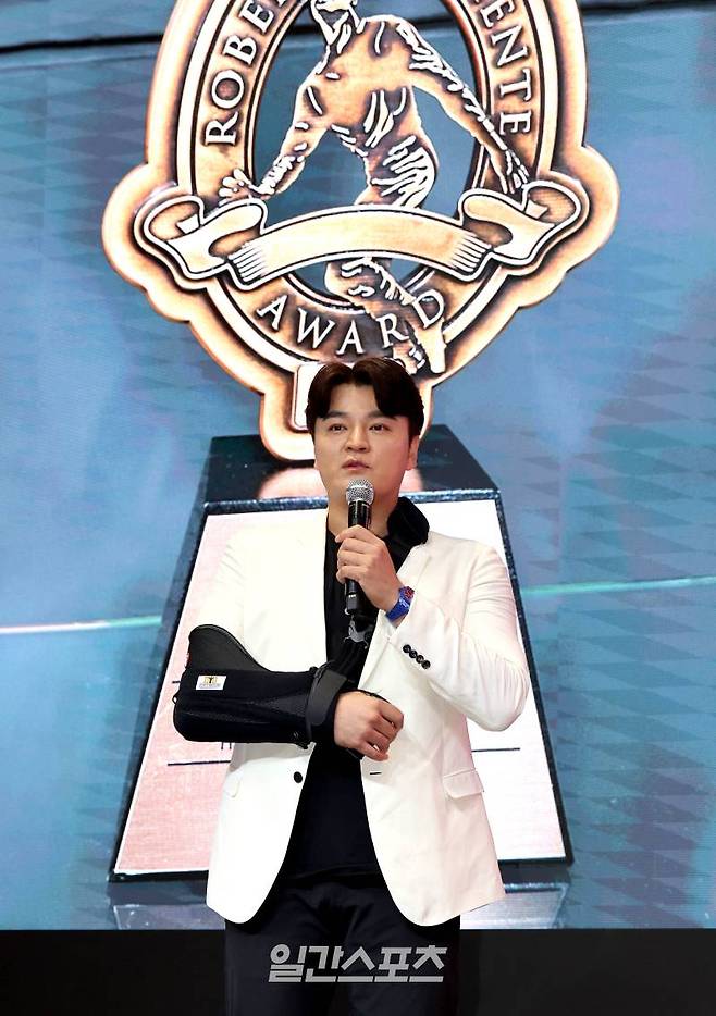 SSG랜더스 추신수가 7일 오후 인천 연수구 경원재 앰배서더 호텔에서 진행된 은퇴 기자회견에서 자신의 야구 인생을 정리하고 있다. 인천=김민규 기자&nbsp; /2024.11.07/