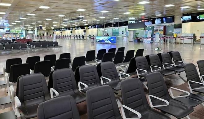 한산한 대구국제공항 대합실 탑승수속 창구. 뉴시스