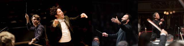 2025년 내한 연주회를 이끌 스타 지휘자들. 왼쪽부터 클라우스 메켈레, 구스타보 두다멜, 키릴 페트렌코, 정명훈. 마스트미디어·빈체로 제공