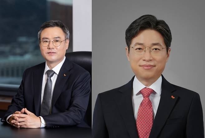 SK에코플랜트 장동현 대표이사 부회장(왼쪽)과 김형근 대표이사 사장.