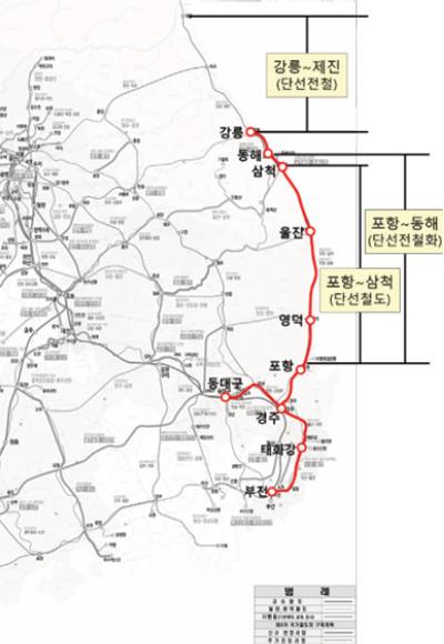 동해선 운행현황. 강원연구원 제공