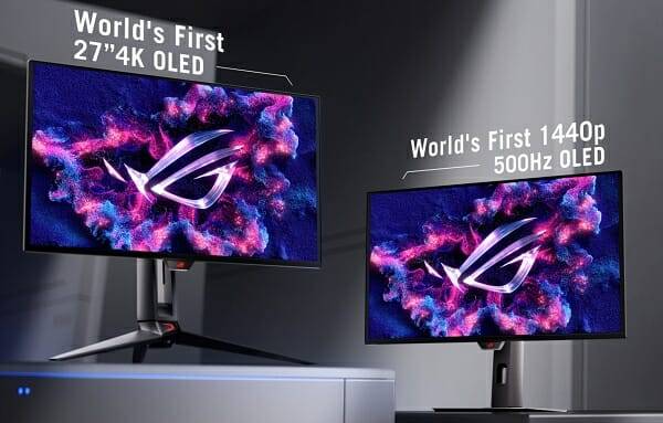 QD-OLED 패널 기반 게임용 모니터 신제품 2종. (사진=에이수스코리아)