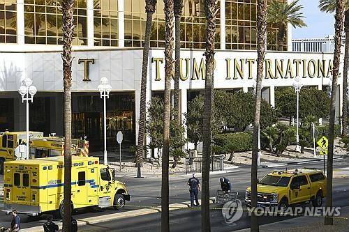 테슬라 트럭이 폭발한 미국 라스베이거스의 트럼프호텔. AP연합뉴스