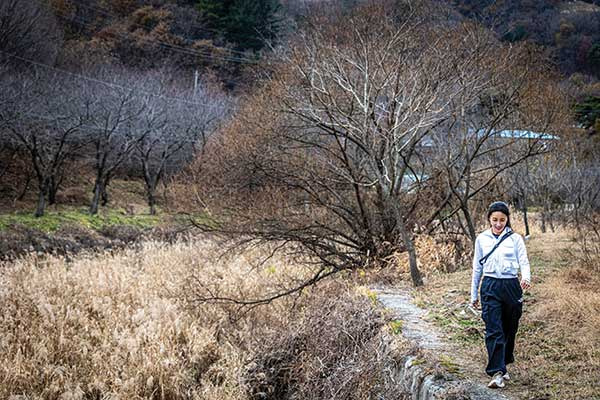 호젓한 상가리 마을길.  