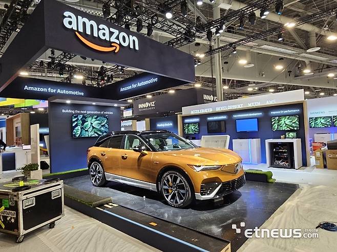 아마존의 CES 2025 개막 전 전시부스 모습 (사진=배옥진기자)