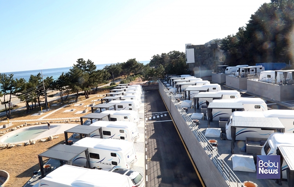 올덴리조트 울진점은 맞춤형으로 제작한 카라반 23개 동이 마련돼 있다. 소장섭 기자 ⓒ베이비뉴스