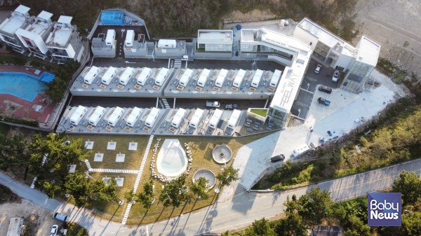 위에서 내려다 본 올덴리조트 울진점. 이곳은 울진 최대 규모의 리조트다. ⓒ올덴리조트