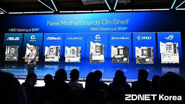 코어 울트라 200S 프로세서용 B860/H810 메인보드가 추가 출시 예정이다. (사진=지디넷코리아)