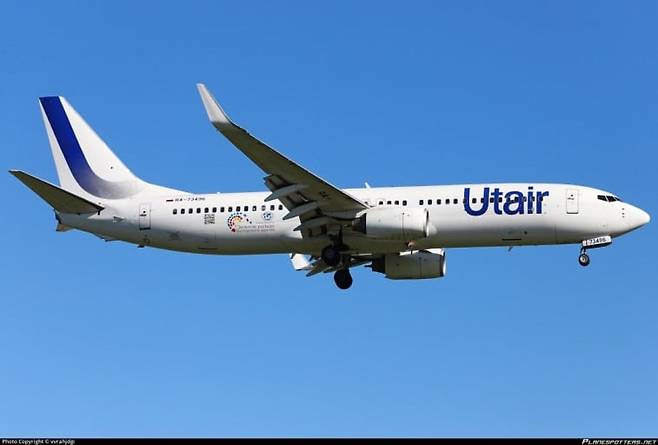 러시아 유테이르 항공사 소속 보잉 737기./유테이르 항공 홈페이지