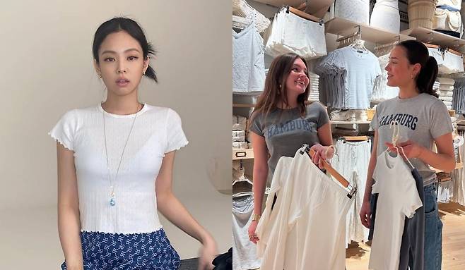 한국에 상륙한 브랜디멜빌 [제니·브랜디멜빌 인스타그램 갈무리]