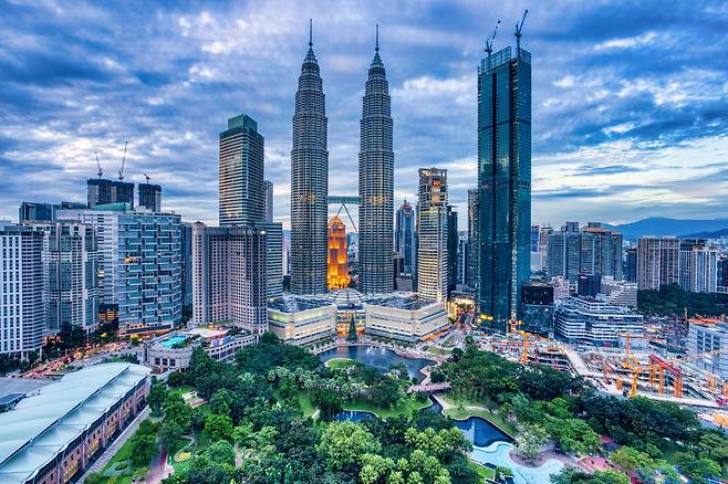 쿠알라름푸르의 해질녘 풍경