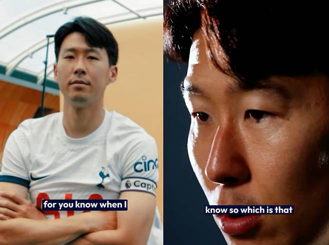 손흥민이 토트넘 구단 공식 채널을 통해 1년 계약 연장 소감을 밝히고 있다. /사진=토트넘 공식 SNS 영상 갈무리