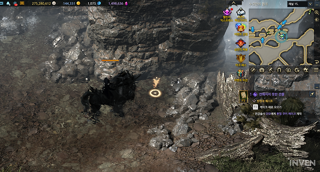 ▲ 이 위치에서 올라가기, 올라가기, 건너가기, 올라가기, 내려가기