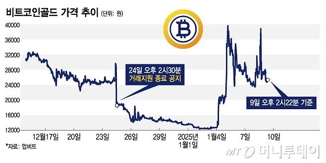 비트코인골드 가격 추이/그래픽=김지영
