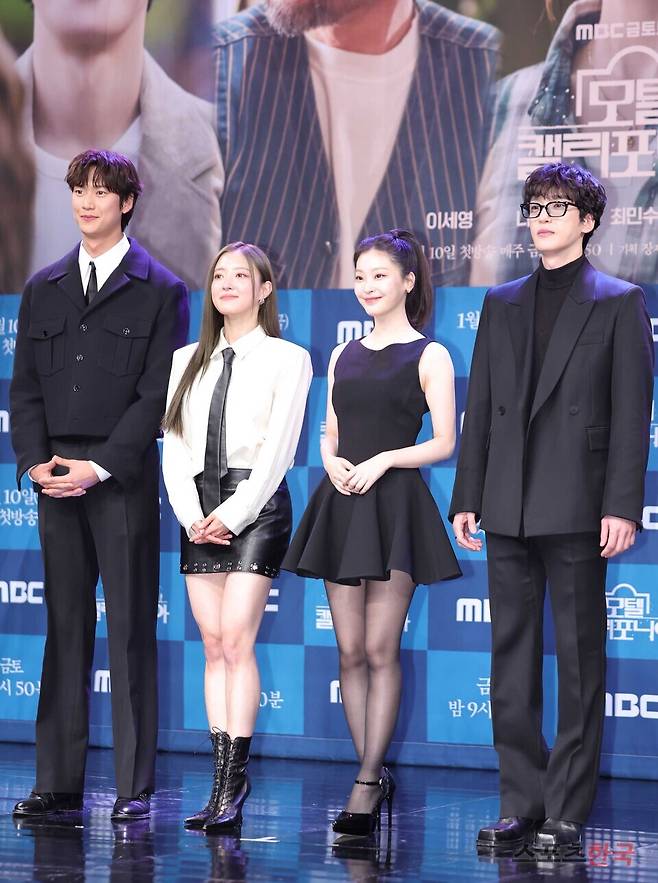 MBC 금토드라마 '모텔 캘리포니아' 제작발표회에 참석한 배우 최민수, 나인우, 이세영, 최희진, 김태형. 24.1.9 ⓒ이혜영 기자 lhy@hankooki.com