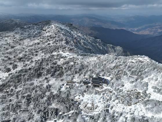 지리산국립공원 세석평전의 설경. 국립공원공단 제공
