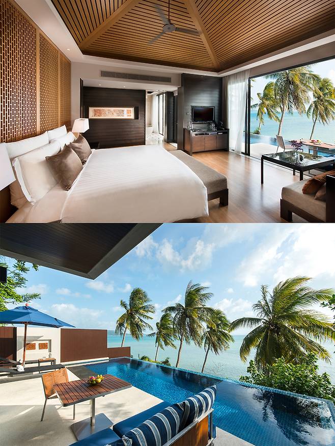 트로피컬 풀빌라 침실과 개인수영장. 사진제공|팜투어