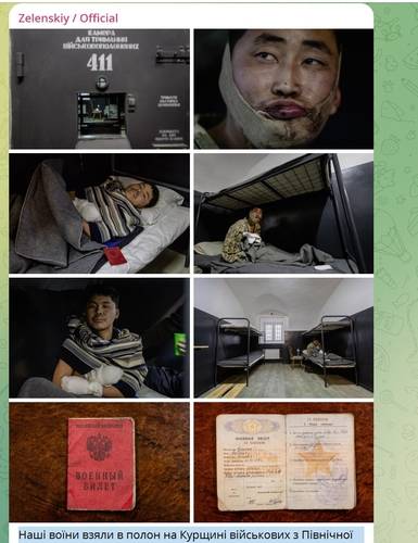 볼로디미르 젤렌스키 우크라이나 대통령이 북한군 2명 생포했다며 게재한 사진 [젤렌스키 대통령 텔레그램 캡처. 재판매 및 DB 금지]