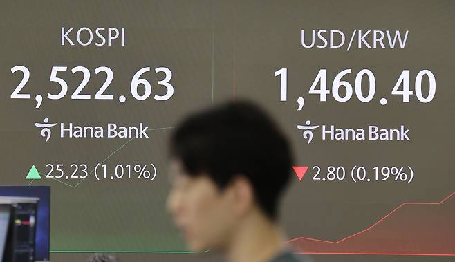 A currency trader seen in the foreign exchange dealing room of KEB Hana Bank's headquarters in Seoul on Wednesday. (Yonhap)
