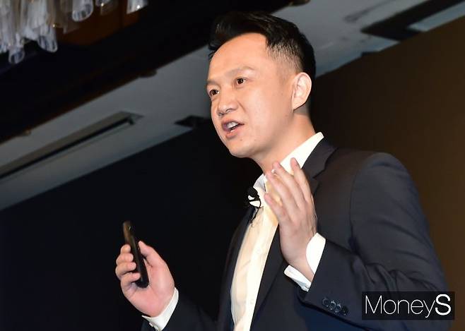 조니 우(Jony Wu) 샤오미코리아 사장이 15일 오전 서울 종로구 포시즌스호텔에서 열린 기자간담회에서 발언하고 있다. /사진=임한별 기자