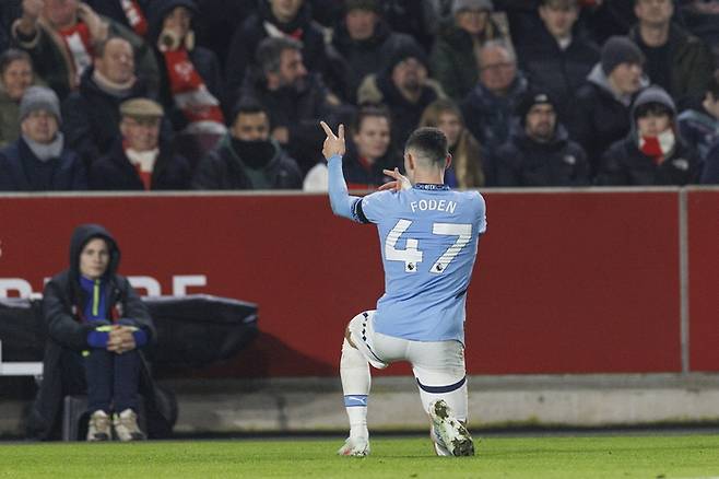 후반 22분 멘시티 필 포든이 선제골을 터트렸다. <저작권자(c) 연합뉴스, 무단 전재-재배포, AI 학습 및 활용 금지>