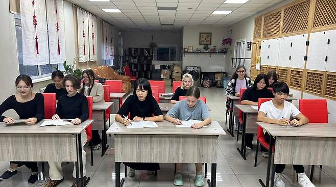 러 연해주 소재 '최재형고려인민족학교' 수업 전경 [최재형고려인민족학교 제공. 재판매 및 DB 금지]