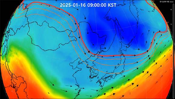 북극 상공의 찬공기 등의 남하가 없으면서 다음 주는 기온이 오를 것으로 보인다. [사진=기상청]