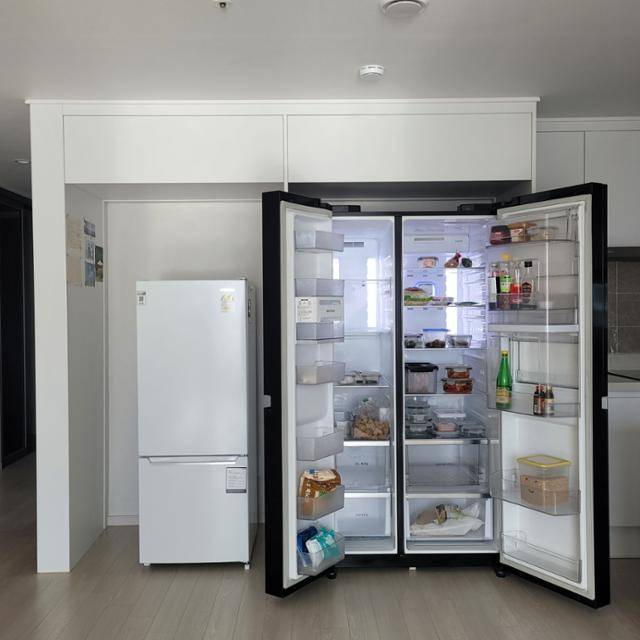 김예슬씨는 지난해 11월, 냉장고 크기를 4분의 1로 줄였다. 오른쪽 냉장고에서 왼쪽 냉장고로 바꿨다. 김예슬씨 제공