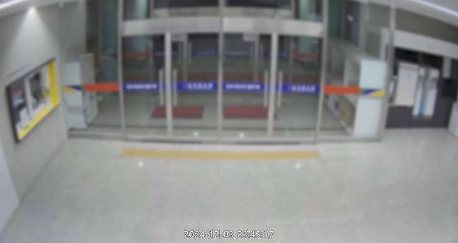 2024년 12월3일 밤 11시17분부터 12월4일 오전 7시29분까지 수원 선거연수원 본관에서 체포, 압송된 사람은 단 한 명도 없었다. ⓒ윤건영 더불어민주당 의원실 제공