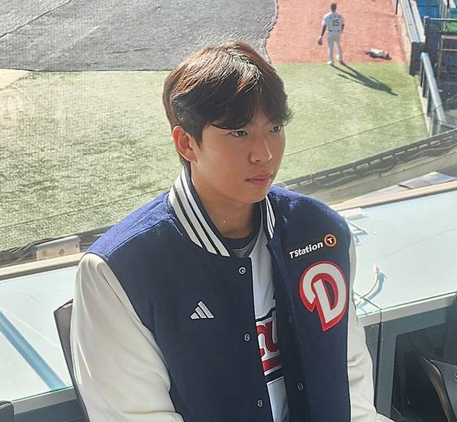 [서울=뉴시스] 박윤서 기자 = 프로야구 두산 베어스 외야수 김민석, 2025.01.15.  *재판매 및 DB 금지