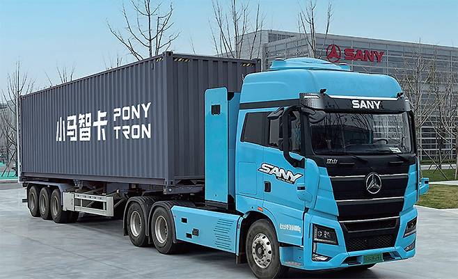 포니닷에이아이와 중국 사니중공업이 함께 개발한 레벨4 자율주행 트럭. /포니닷에이아이