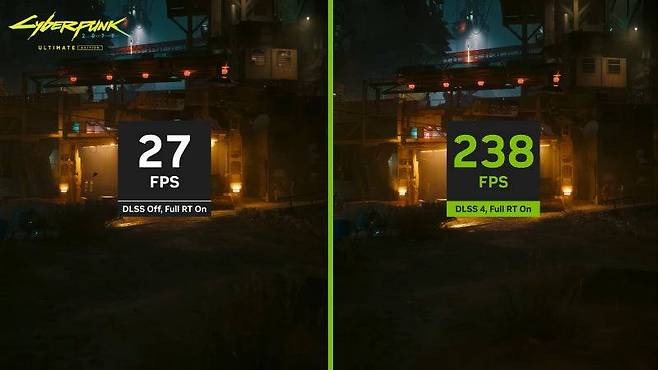 DLSS 4 적용 비교 화면