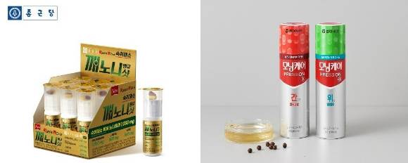 종근당의 숙취해소제 '깨노니 땡큐샷'(왼쪽)과 동아제약의 '모닝케어'. [사진=종근당·동아제약 제공]