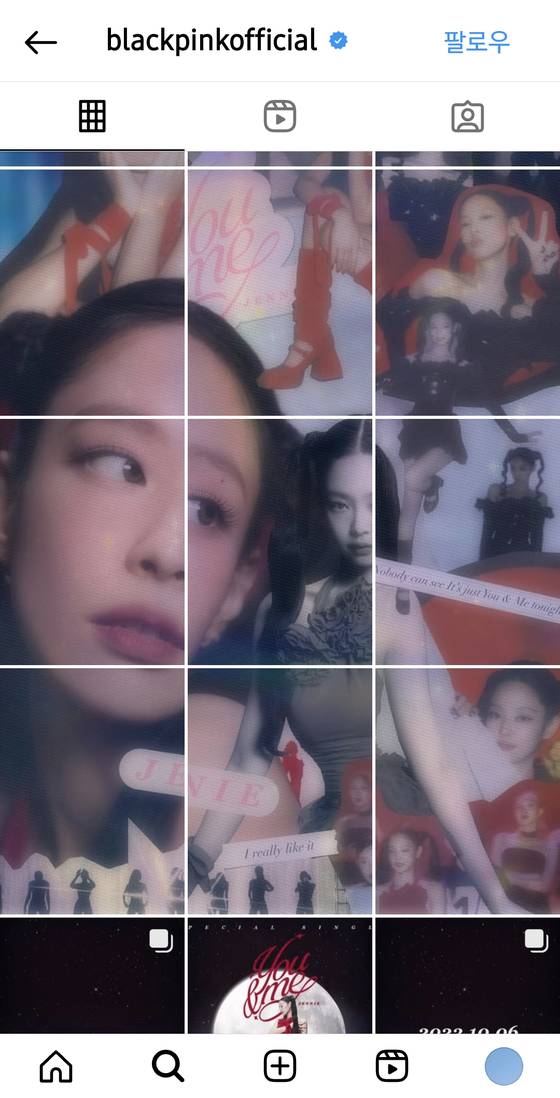 지난 주말 인스타그램이 업데이트되면서 정사각형 모양을 배열해 꾸몄던 피드에 왜곡이 생긴 모습. 인스타그램 캡처