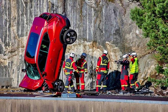 안전성 향상을 위해 진행한 볼보차량 테스트 장면 [사진출처=볼보]
