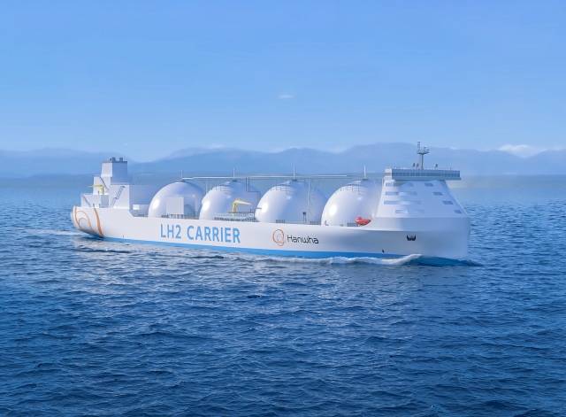 한화오션이 개발한 액화수소운반선 조감도