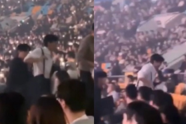 다비치 콘서트장에서 포착된 임영웅의 모습.