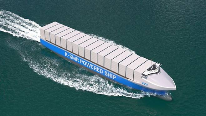 SMR 추진 컨테이너선 개념도. 사진은 기사와 직접적 관련 없음. [선박해양플랜트연구소]