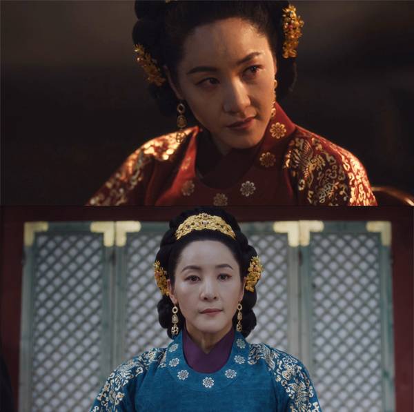 티빙 오리지널 드라마 ‘원경:단오의 인연’에 신덕왕후 역으로 출연한 배우 윤지민 주요 장면. 사진 티빙