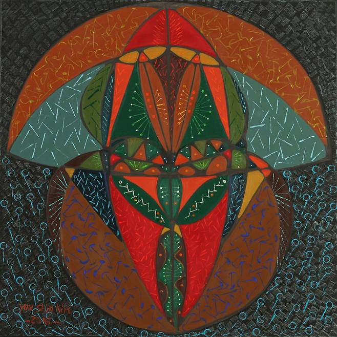 KIM YUN SHIN Song of My Soul 2016-12, 2016 oil on canvas 39 3/8 x 39 3/8 inches 100 x 100 cm Courtesy the artist, Lehmann Maupin, New York, Seoul, and London; and Kukje Gallery, Seoul and Busan. *재판매 및 DB 금지