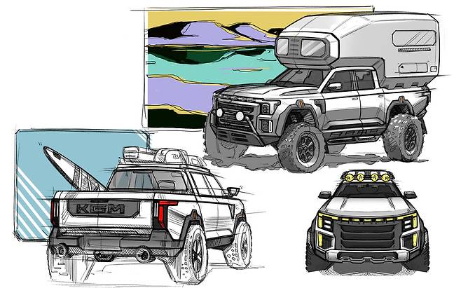 KG 모빌리티 무쏘 시리즈 스케치