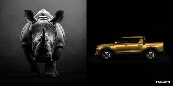 KGM 무쏘 티저, '무쏘 EV' 이미지. [사진=KG모빌리티]