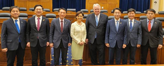 영 김 연방하원의원을 만난 국민의힘·더불어민주당 방미단. 홍기원 의원 페이스북